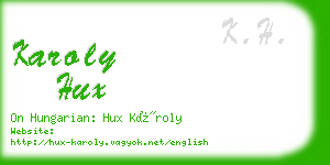 karoly hux business card